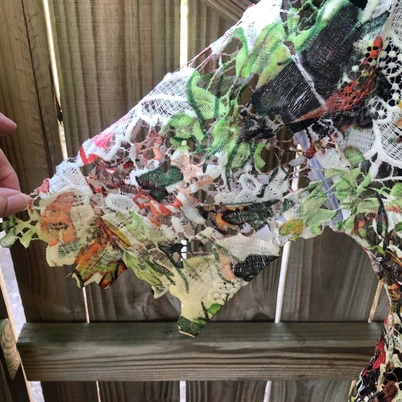 Domenico Vacca Guipure Lace Short Sleeve Blouse Size 02 - Picture 3 of 6